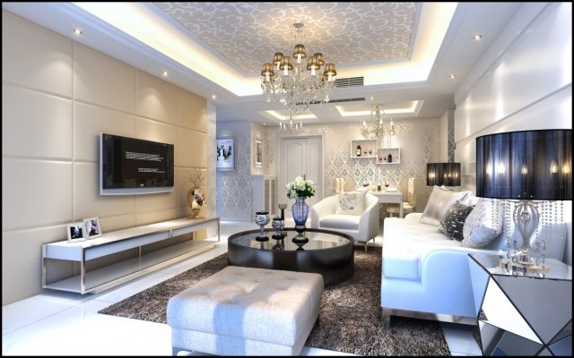 style concise european living room 5153 Modelo 3D .c4d .max .obj .3ds .fbx .stl .blend 