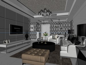 style concise european living room 5153 Modelo 3D