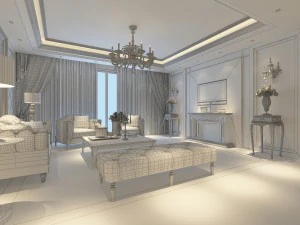 fashionable concise european living room 5164 3D Model
