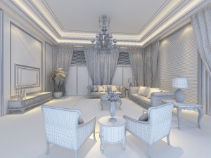 fashionable concise european living room 5165 3D Model