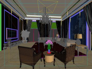 fashionable concise european living room 5165 3D Model