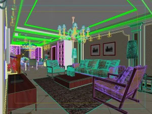 style concise european living room 1749 3D Model