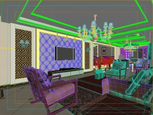 style concise european living room 1749 3D Model