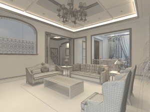 style concise european living room restaurant 1752 Modelo 3D