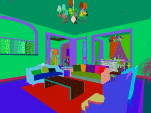 style concise european living room restaurant 1752 3D Model