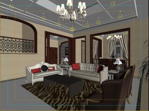 style concise european living room restaurant 1752 Modelo 3D