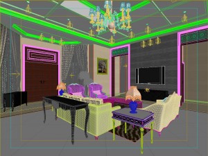 style concise european living room restaurant 1752 Modelo 3D