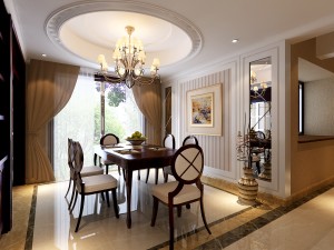 style concise european living room restaurant 1757 3D 模型