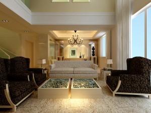 style concise european living room restaurant 1758 3D 모델