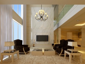 style concise european living room restaurant 1758 3D 模型