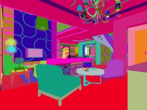 style concise european living room restaurant 1758 3D 模型