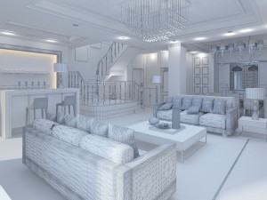 style concise european living room restaurant 1761 3D Model