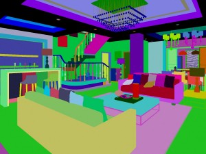 style concise european living room restaurant 1761 3D Model