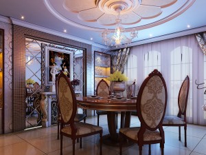 style concise european living room restaurant 1766 Modello 3D
