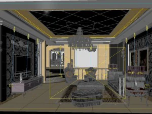 style concise european living room restaurant 1766 3D Model