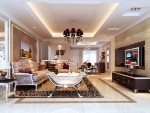 style concise european living room 1774 Modèle 3D