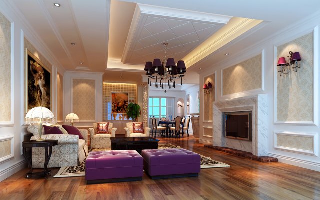 style concise european living room 1775 Modelo 3D .c4d .max .obj .3ds .fbx .stl .blend 