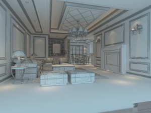 style concise european living room 1775 Modelo 3D