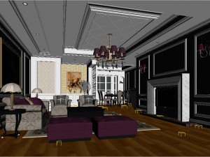style concise european living room 1775 Modelo 3D