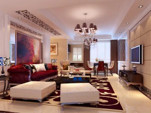 style concise european living room of 1776 3D Model