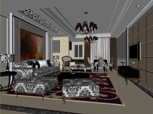 style concise european living room of 1776 Modèle 3D