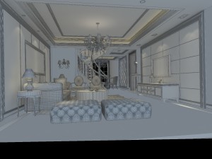 style concise european living room 1777 3D Модель