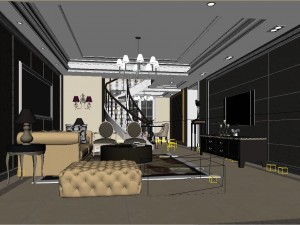 style concise european living room 1777 3D Модель