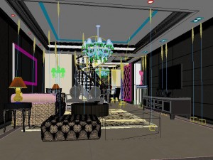 style concise european living room 1777 3D Модель