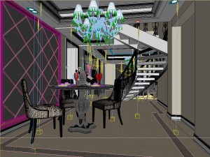 style concise european living room 1777 3D Модель