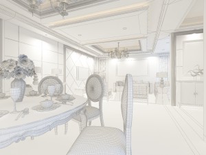 style concise european living room 1780 Modello 3D