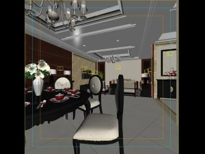 style concise european living room 1780 3D Model