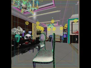 style concise european living room 1780 3D Model
