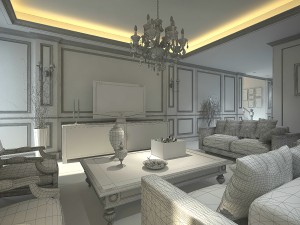 fashionable concise european living room restaurant 5125 Modèle 3D