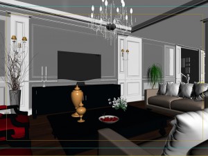 fashionable concise european living room restaurant 5125 Modèle 3D