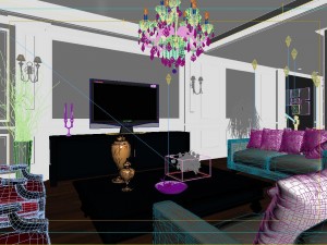 fashionable concise european living room restaurant 5125 Modèle 3D