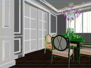 fashionable concise european living room restaurant 5125 Modèle 3D