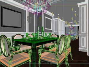 fashionable concise european living room restaurant 5125 Modèle 3D