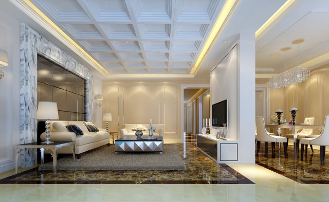 fashion concise european living room 5168 Modelo 3D .c4d .max .obj .3ds .fbx .stl .blend 