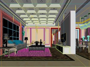 fashion concise european living room 5168 Modelo 3D