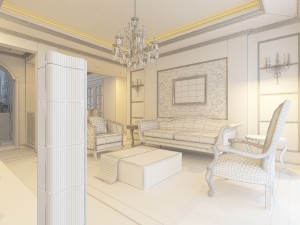 style concise european living room entrance garden 1759 3D Modell