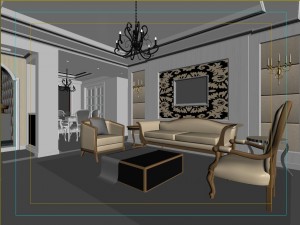 style concise european living room entrance garden 1759 3D Modell