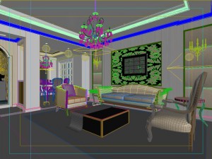 style concise european living room entrance garden 1759 3D Modell