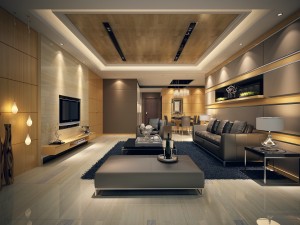fashionable concise modern living room 1815 3Dモデル