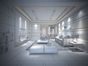 fashionable concise modern living room 1815 Modelo 3D