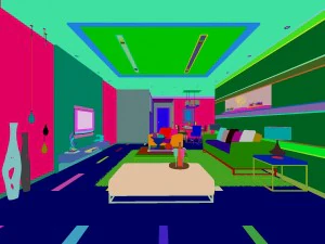 fashionable concise modern living room 1815 3D Model