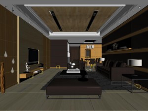 fashionable concise modern living room 1815 Modelo 3D
