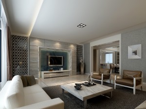 fashionable concise modern living room 1816 3D Model