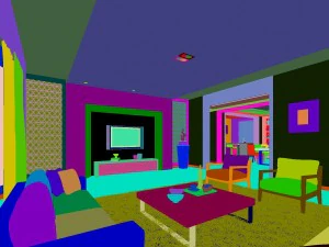 fashionable concise modern living room 1816 3D Model