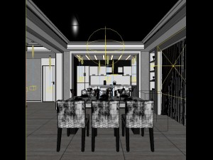 fashionable concise modern living room 1816 3Dモデル