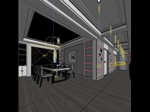 fashionable concise modern living room 1816 3Dモデル
